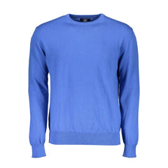 La Martina Blue Cotton Men Sweater - Sweaters