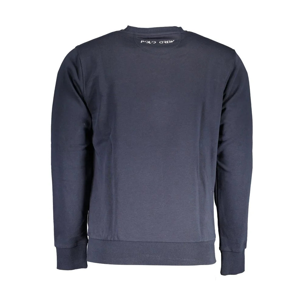 La Martina Blue Cotton Men Sweater - Sweatshirts