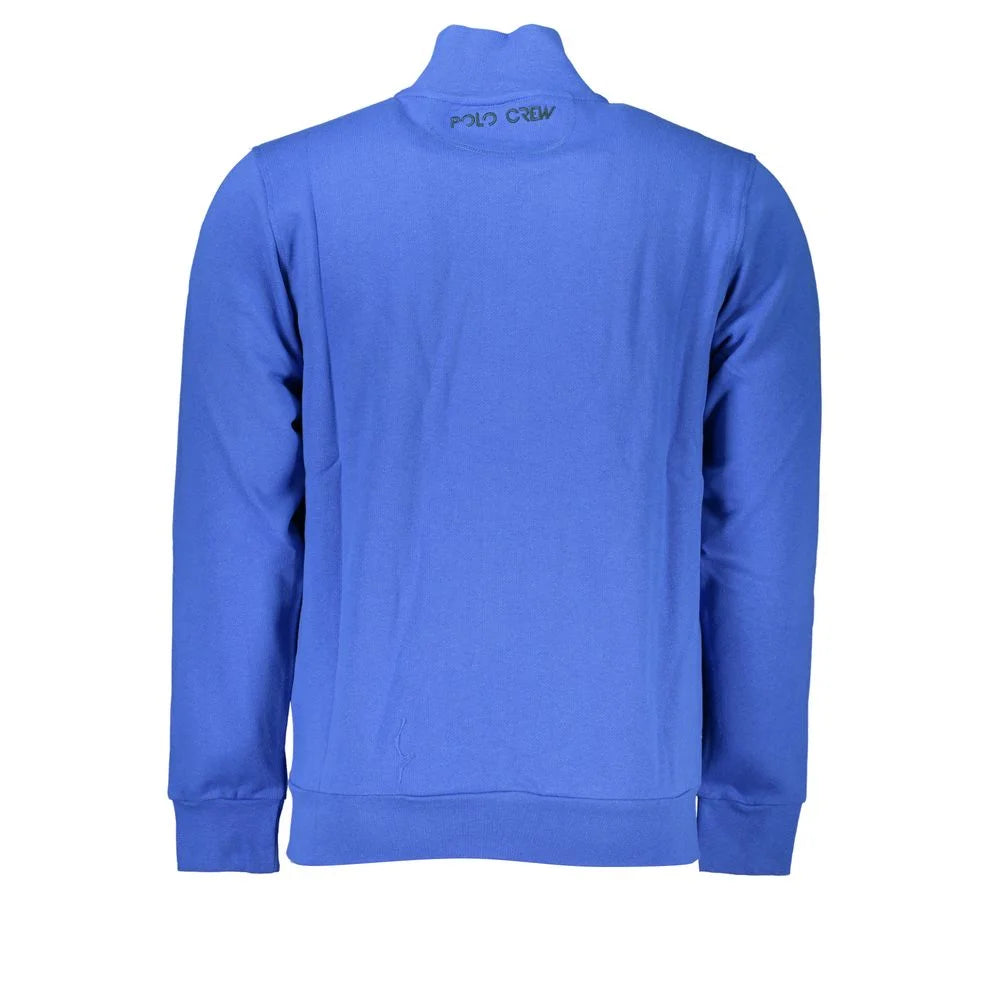 La Martina Blue Cotton Men Sweater - Sweatshirts