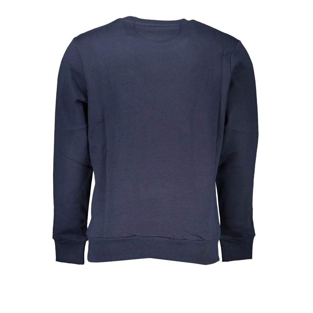 La Martina Blue Cotton Men Sweater - Sweatshirts
