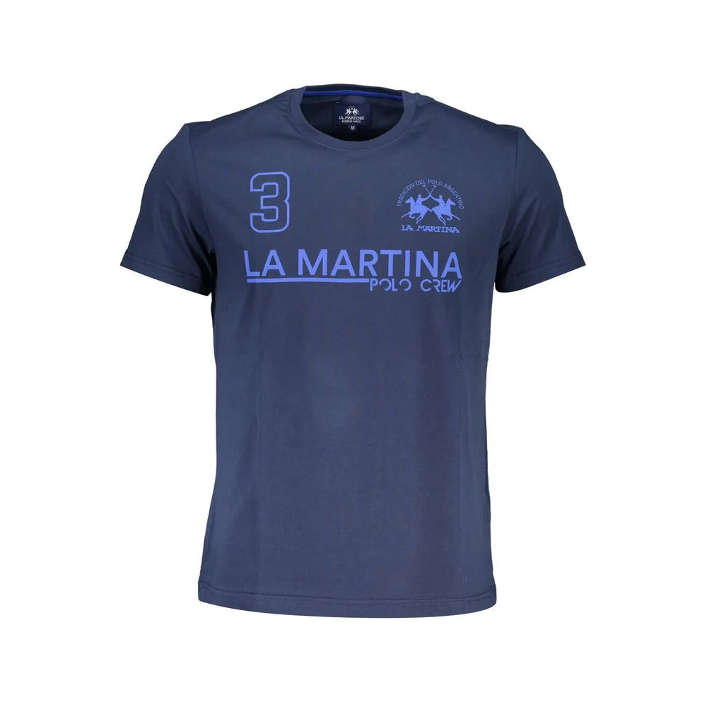 La Martina Blue Cotton Men T-Shirt - T-Shirts
