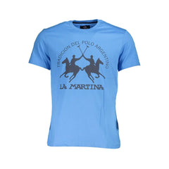 La Martina Blue Cotton Men T-Shirt - T-Shirts