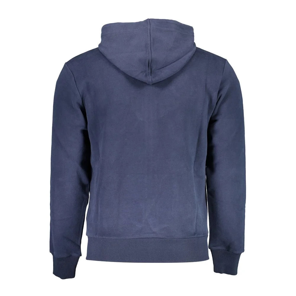 La Martina Blue Cotton Men’s Hooded Sweater