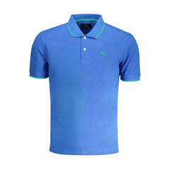 La Martina Blue Cotton Polo Shirt - Polos