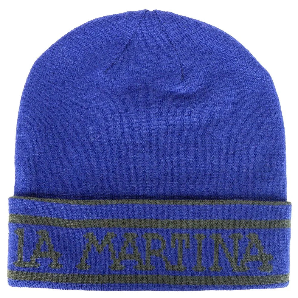 La Martina Blue Wool Men Cap - Beanies