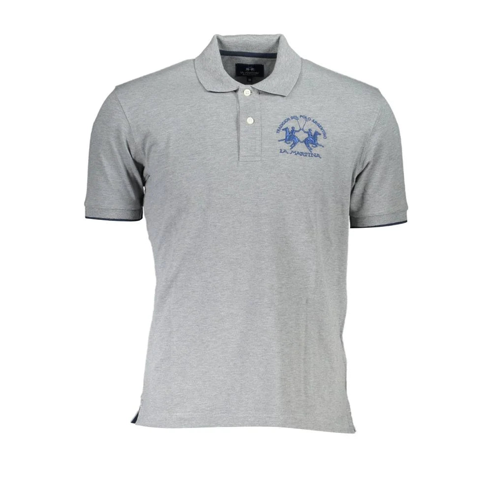 La Martina Brown Cotton Men Polo Shirt - Polos