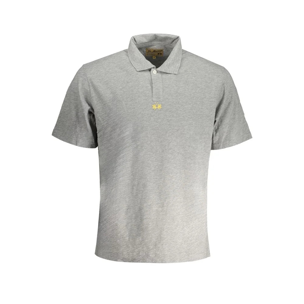 La Martina Brown Cotton Men Polo Shirt - Polos