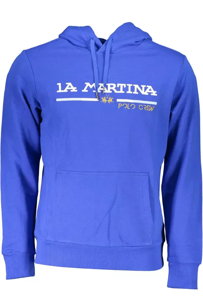 La Martina Chic Blue Embroidered Hooded Sweatshirt - 3XL - Hoodies