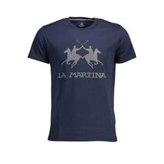 La Martina Chic Crew Neck Cotton Tee in Blue - T-Shirts