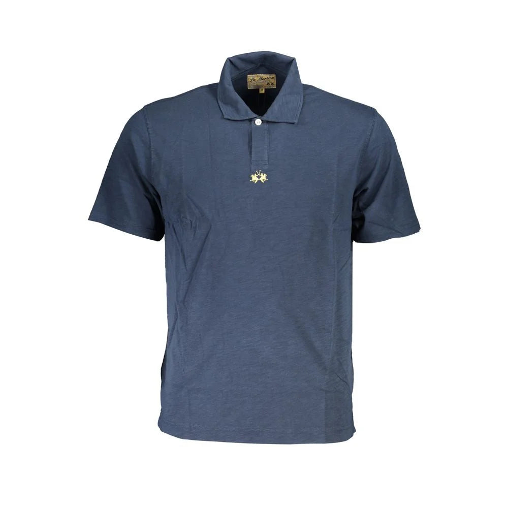 La Martina Classic Short-Sleeved Blue Polo - Polos