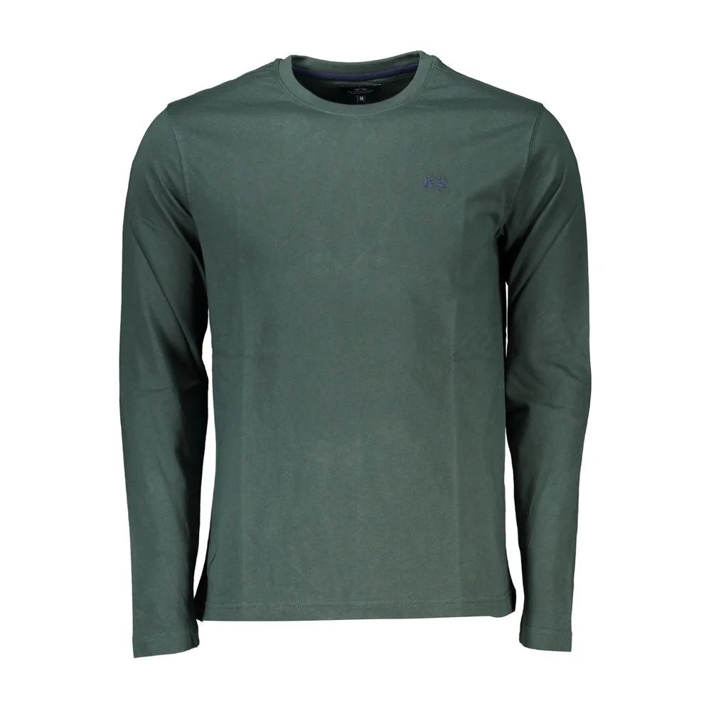 La Martina Elegant Crew Neck Green Tee with Embroidery - XXL - T-Shirts