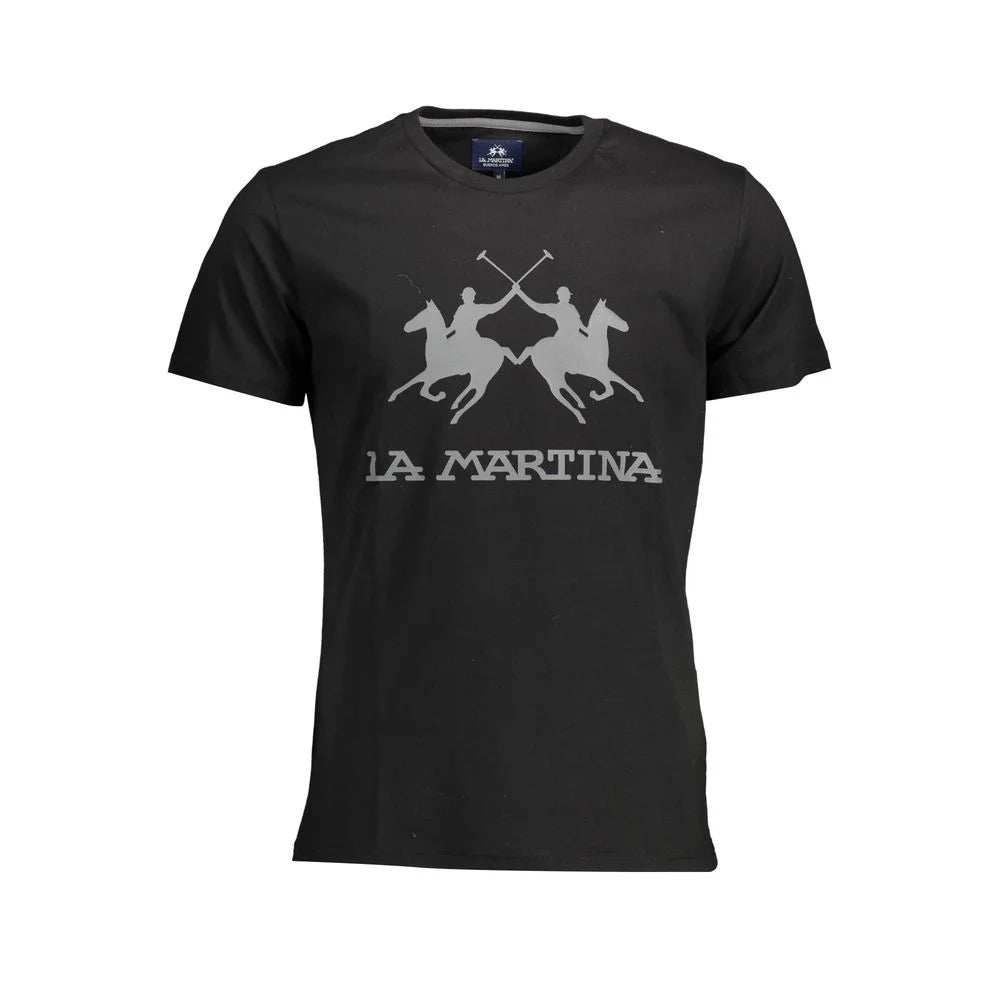 La Martina Elegant Crew Neck Tee with Iconic Print - T-Shirts