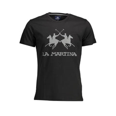La Martina Elegant Crew Neck Tee with Iconic Print - T-Shirts
