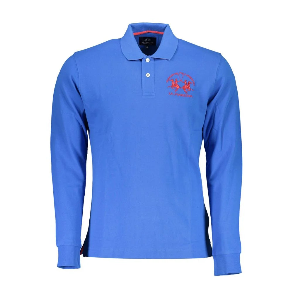 La Martina Elegant Long-Sleeved Polo in Chic Blue - XL