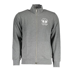 La Martina Gray Cotton Men Sweater - Sweatshirts