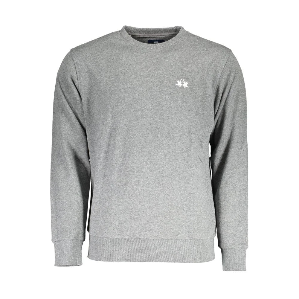 La Martina Gray Cotton Men Sweater - Sweatshirts
