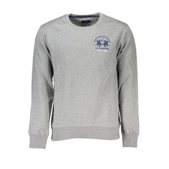 La Martina Gray Cotton Men Sweatshirt - Sweatshirts