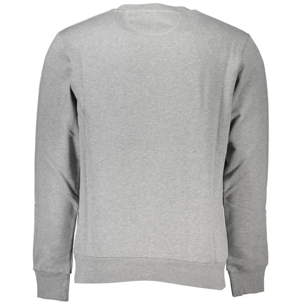 La Martina Gray Cotton Men’s Crewneck Sweater - Sweatshirts