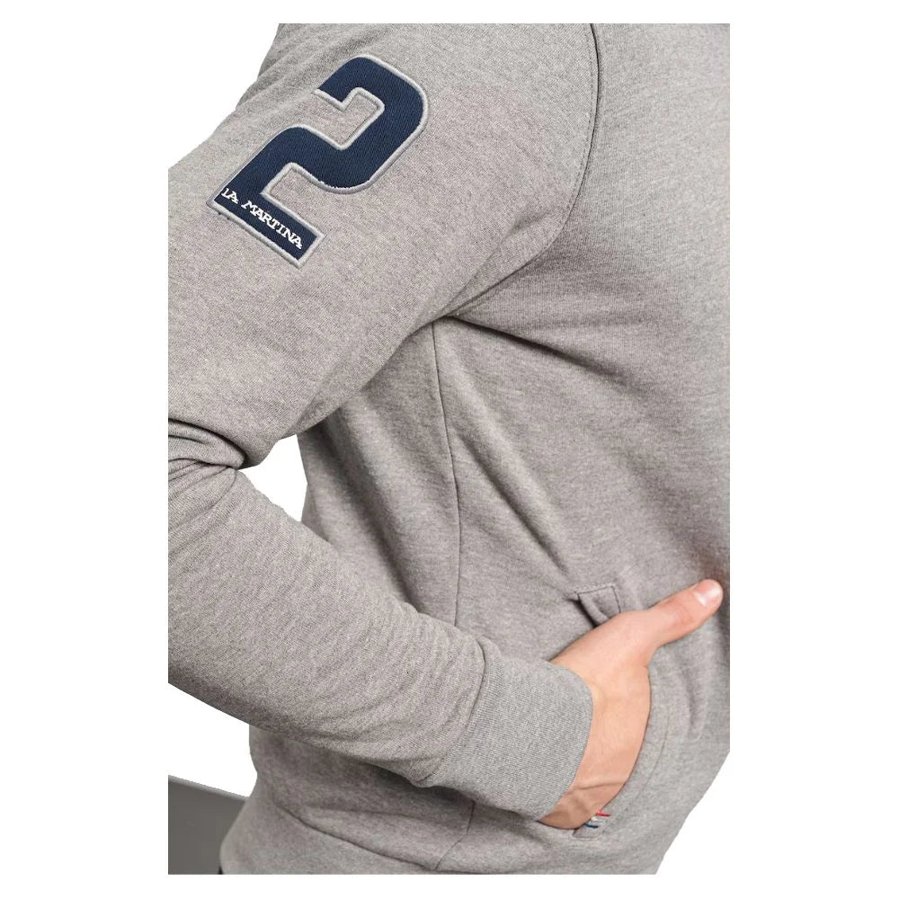 La Martina Gray Cotton Men’s Sweater - Sweatshirts