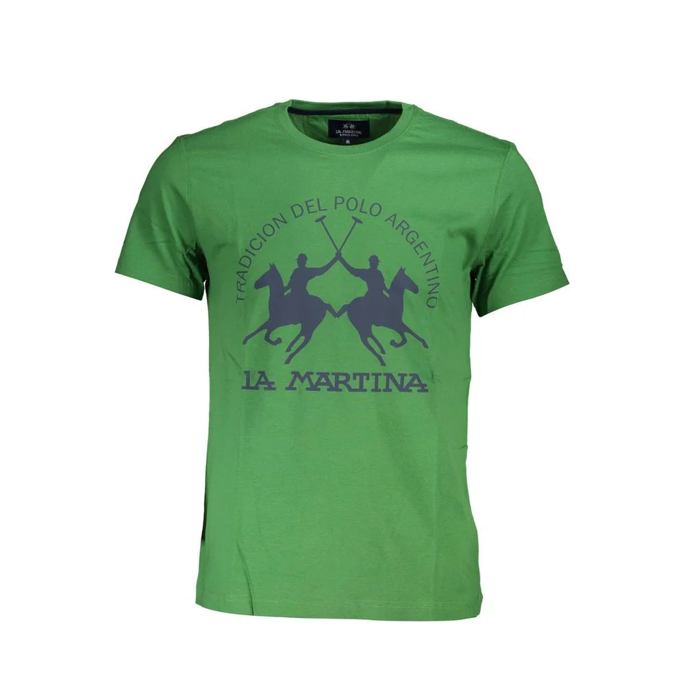 La Martina Green Cotton Men T-Shirt - T-Shirts