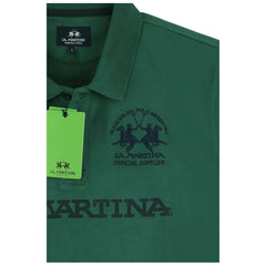 La Martina Green Cotton Polo Shirt - XXL - Polos