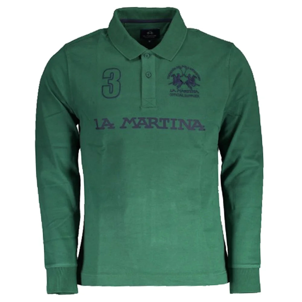 La Martina Green Cotton Polo Shirt - XXL - Polos