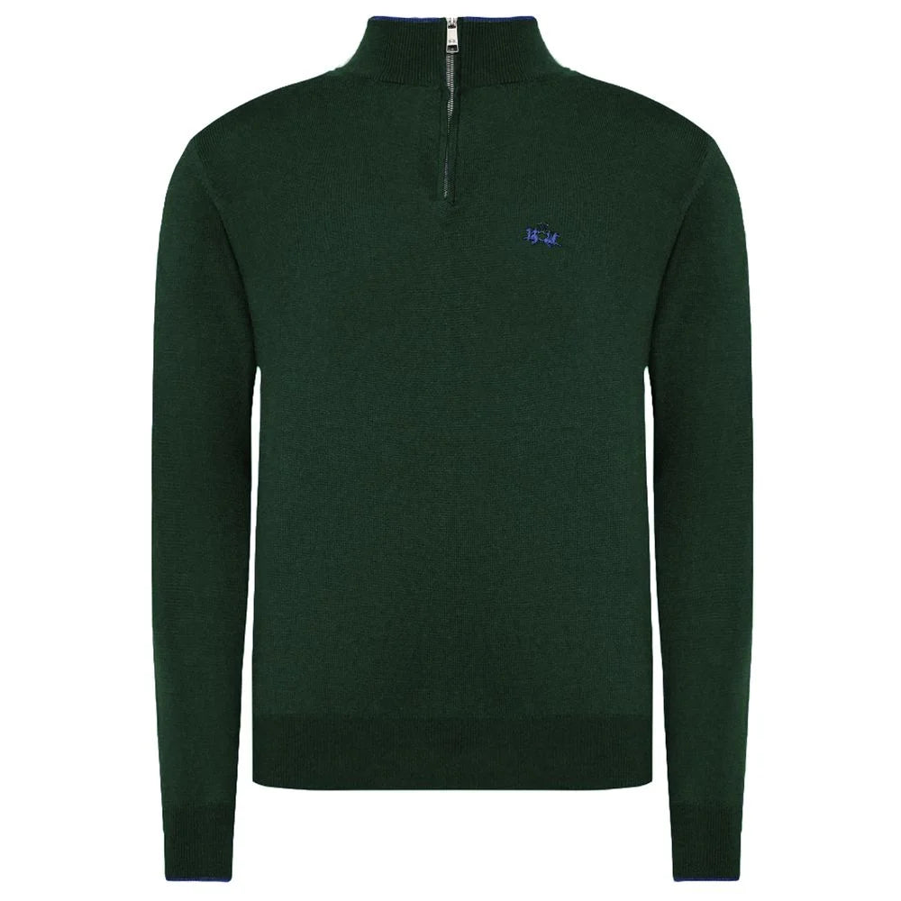 La Martina Green Wool Men Sweater - Sweaters