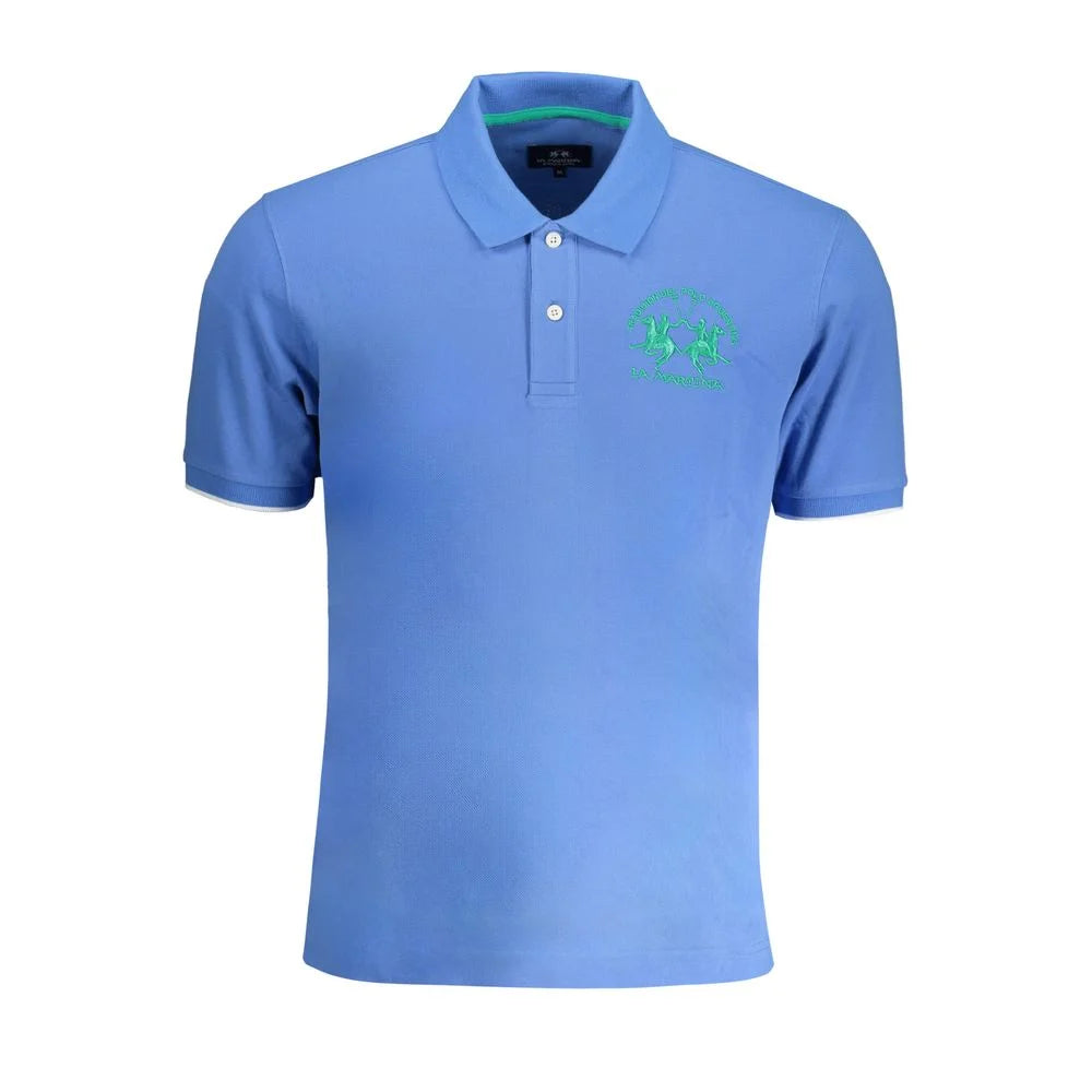 La Martina Light Blue Cotton Men Polo Shirt - S - Polos