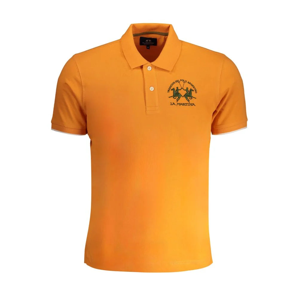 La Martina Orange Cotton Polo Shirt - Polos