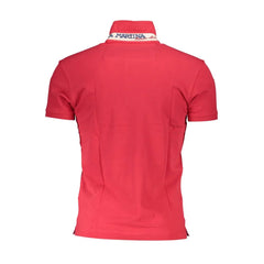 La Martina Red Cotton Men Polo Shirt - Polos