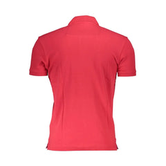 La Martina Red Cotton Men Polo Shirt - Polos