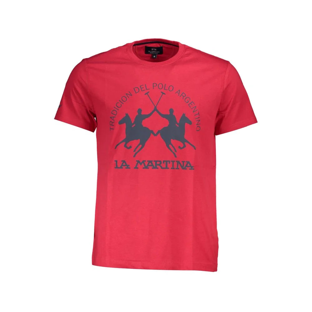 La Martina Red Cotton Men T-Shirt - T-Shirts
