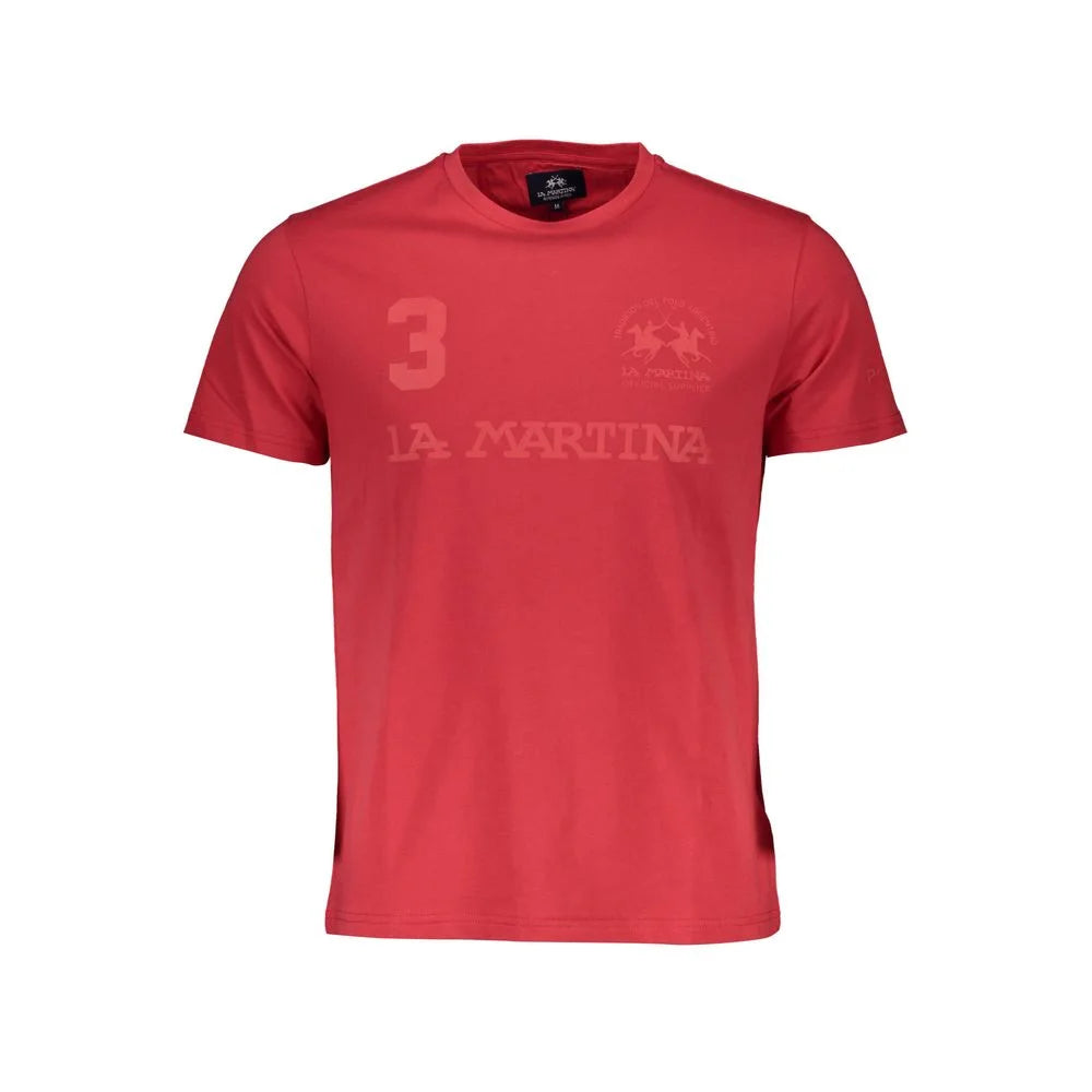 La Martina Red Cotton Men T-Shirt - XL - T-Shirts
