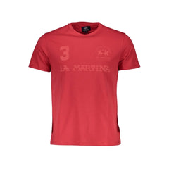 La Martina Red Cotton Men T-Shirt - XL - T-Shirts