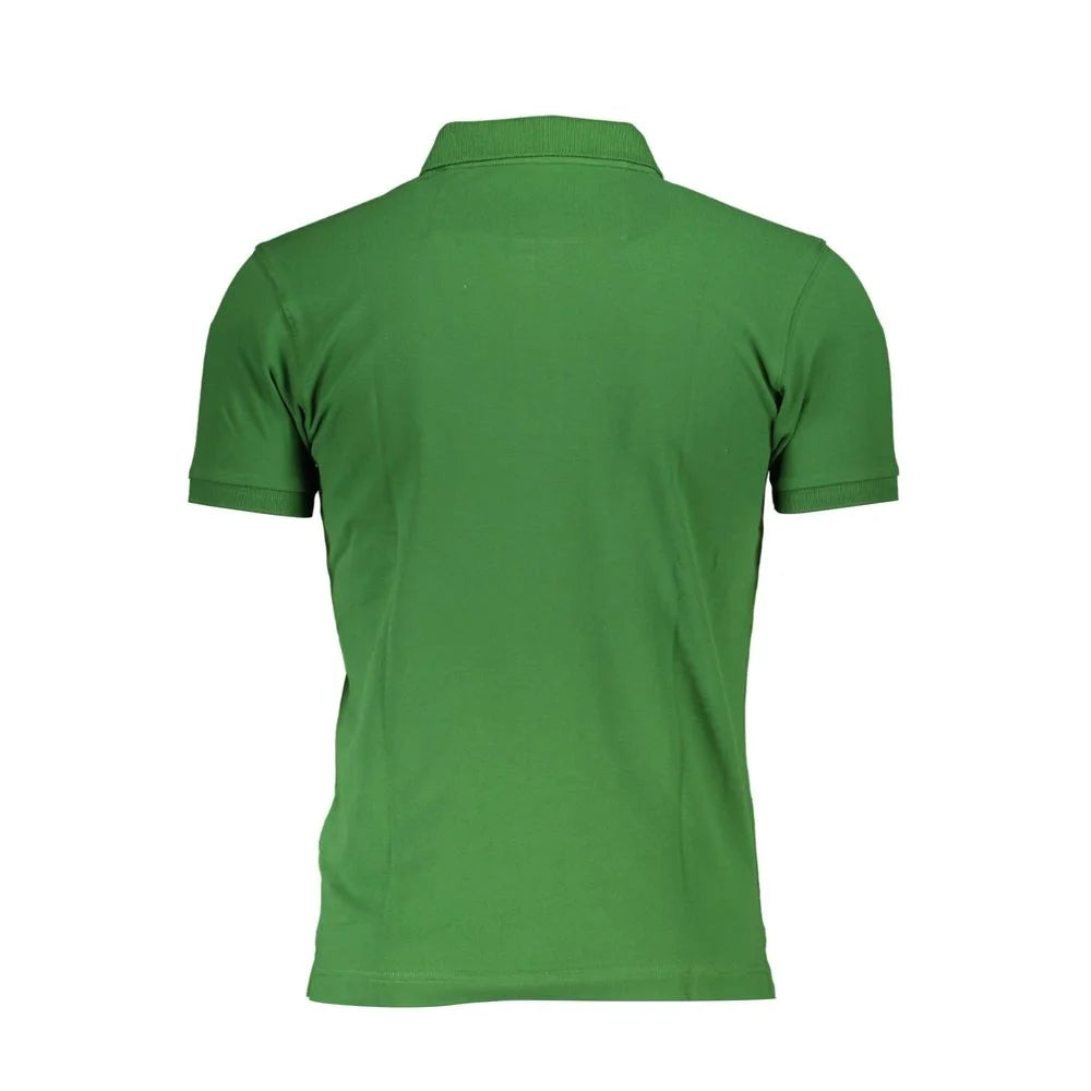 La Martina Sleek Green Slim Fit Polo with Contrast Detail - Polos