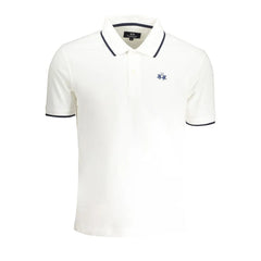 La Martina White Cotton Men Polo Shirt - Polos