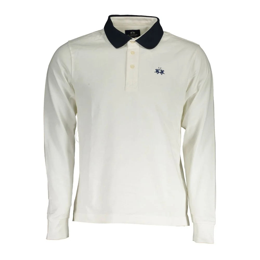La Martina White Cotton Men Polo Shirt - XL - Polos