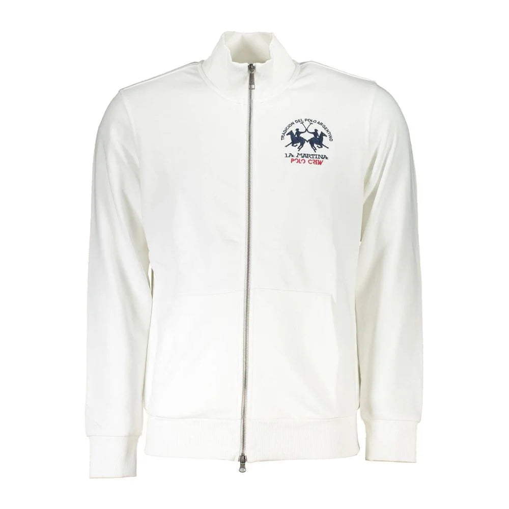 La Martina White Cotton Men Sweater - M
