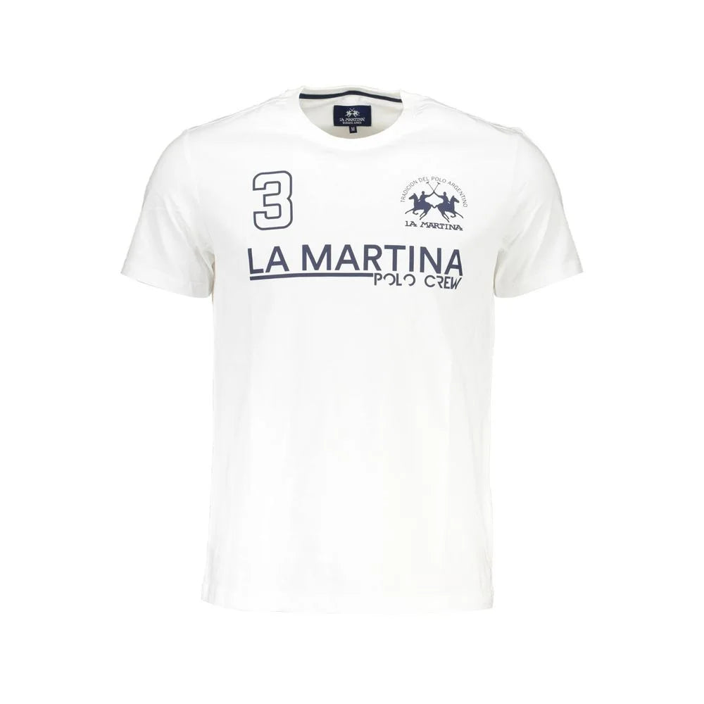 La Martina White Cotton Men T-Shirt - T-Shirts