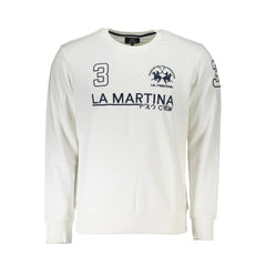 La Martina White Cotton Men’s Sweater - XL