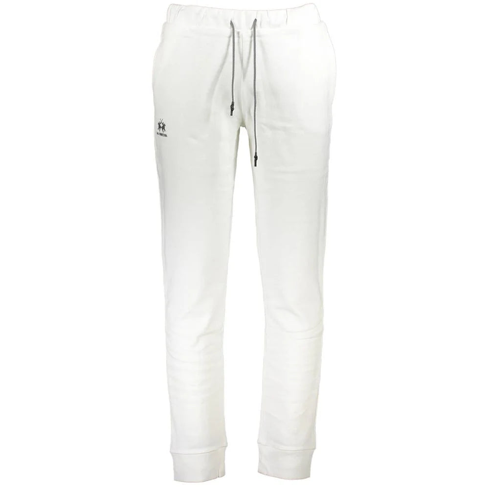 La Martina White Cotton Pant - Joggers