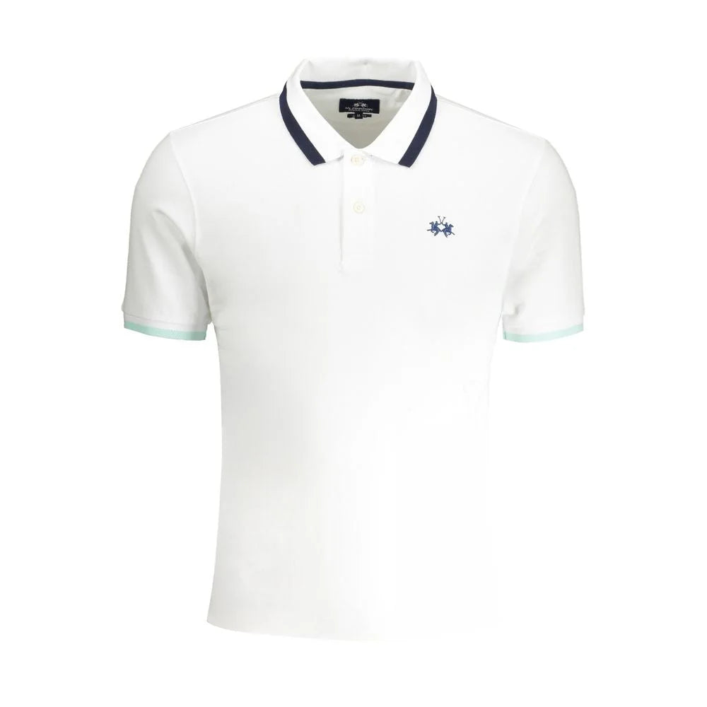 La Martina White Cotton Polo Shirt - L - Polos