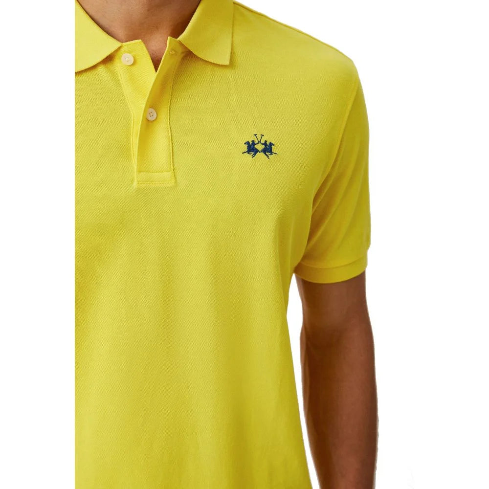 La Martina Yellow Cotton Polo Shirt - XL - Polos