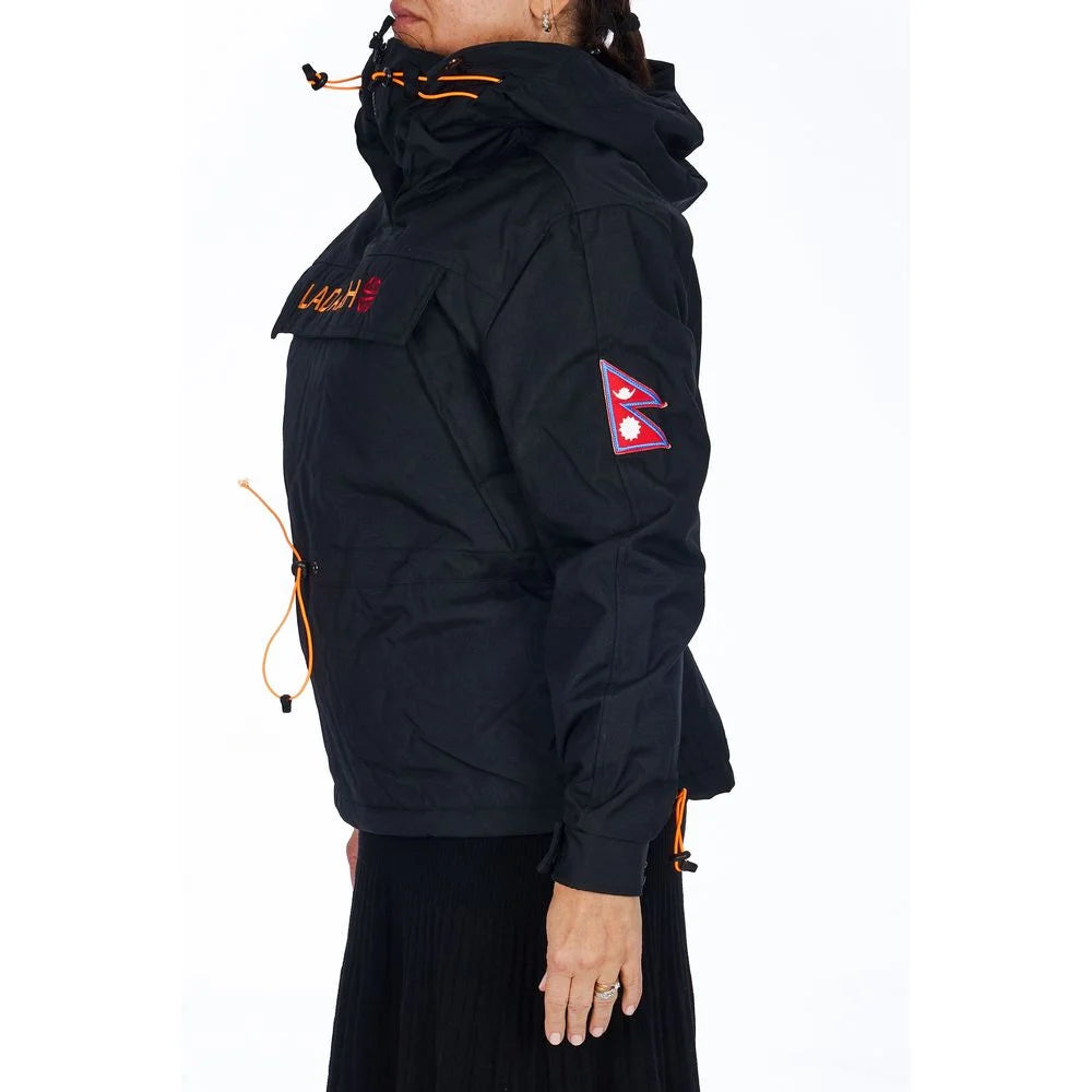 Ladakh Black Polyester Women Jacket - Windbreakers