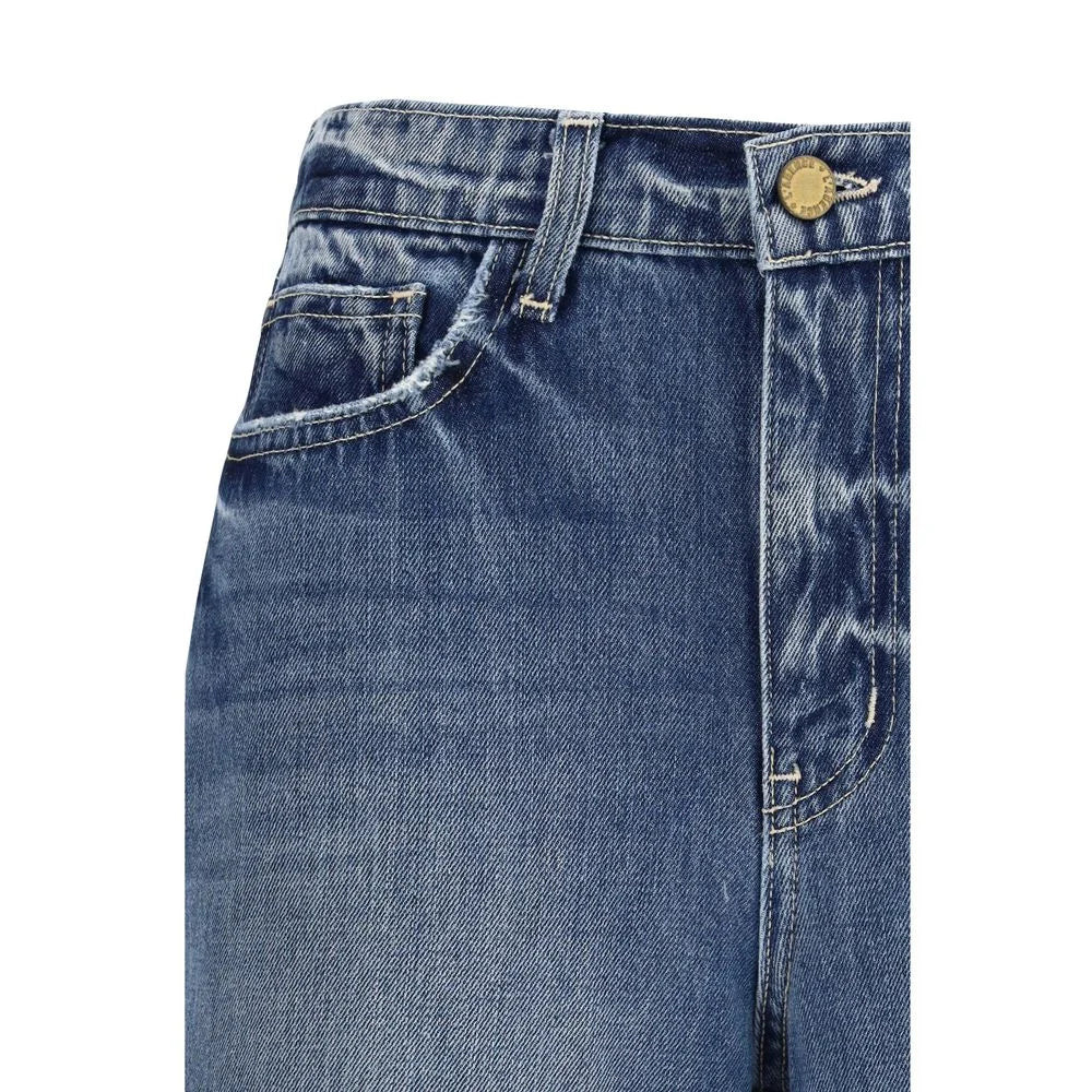 L’Agence Light Blue Cotton Relaxed Fit Jeans