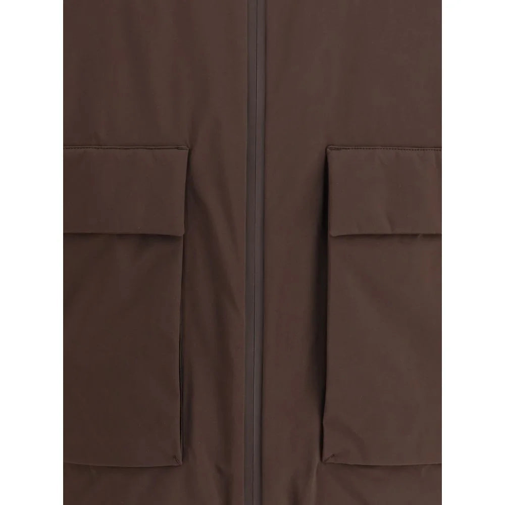 LAMINAR Brown Nylon Full-Length Jacket