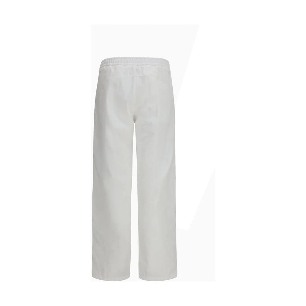 LAMINAR White Cotton Casual Pants