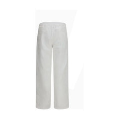 LAMINAR White Cotton Casual Pants