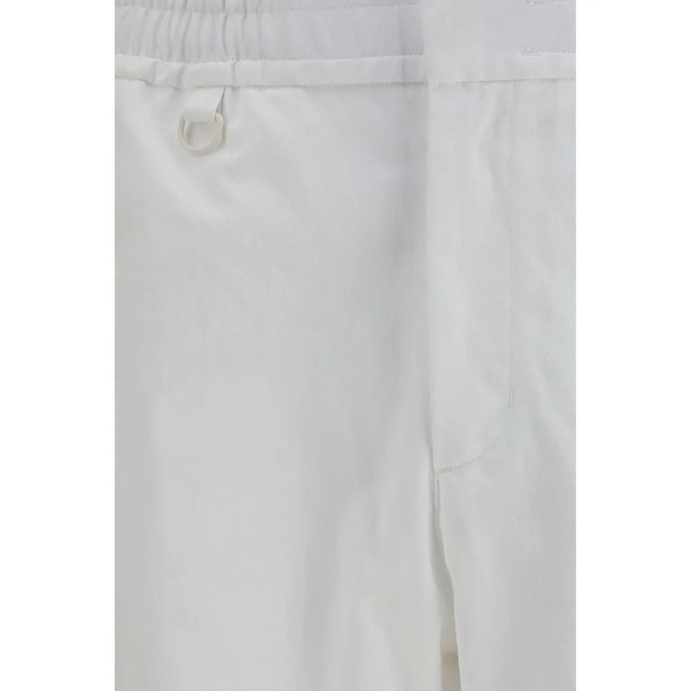 LAMINAR White Cotton Casual Pants