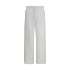 LAMINAR White Cotton Casual Pants